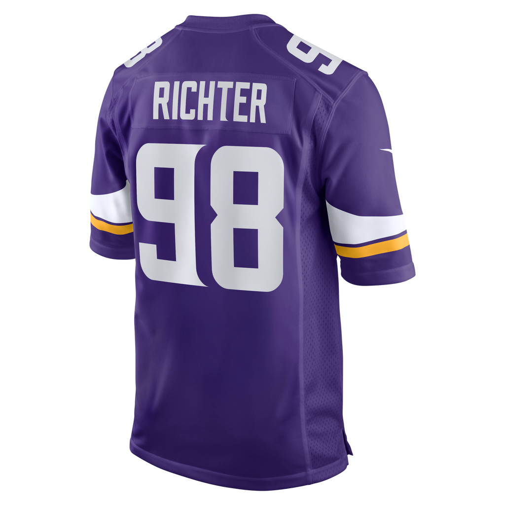 Minnesota Vikings Bo Richter Purple Team Game Football Jersey