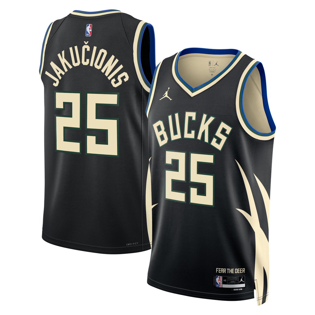 Milwaukee Bucks Statement Edition Swingman Jersey - Hunter Green - Kasparas Jakučionis