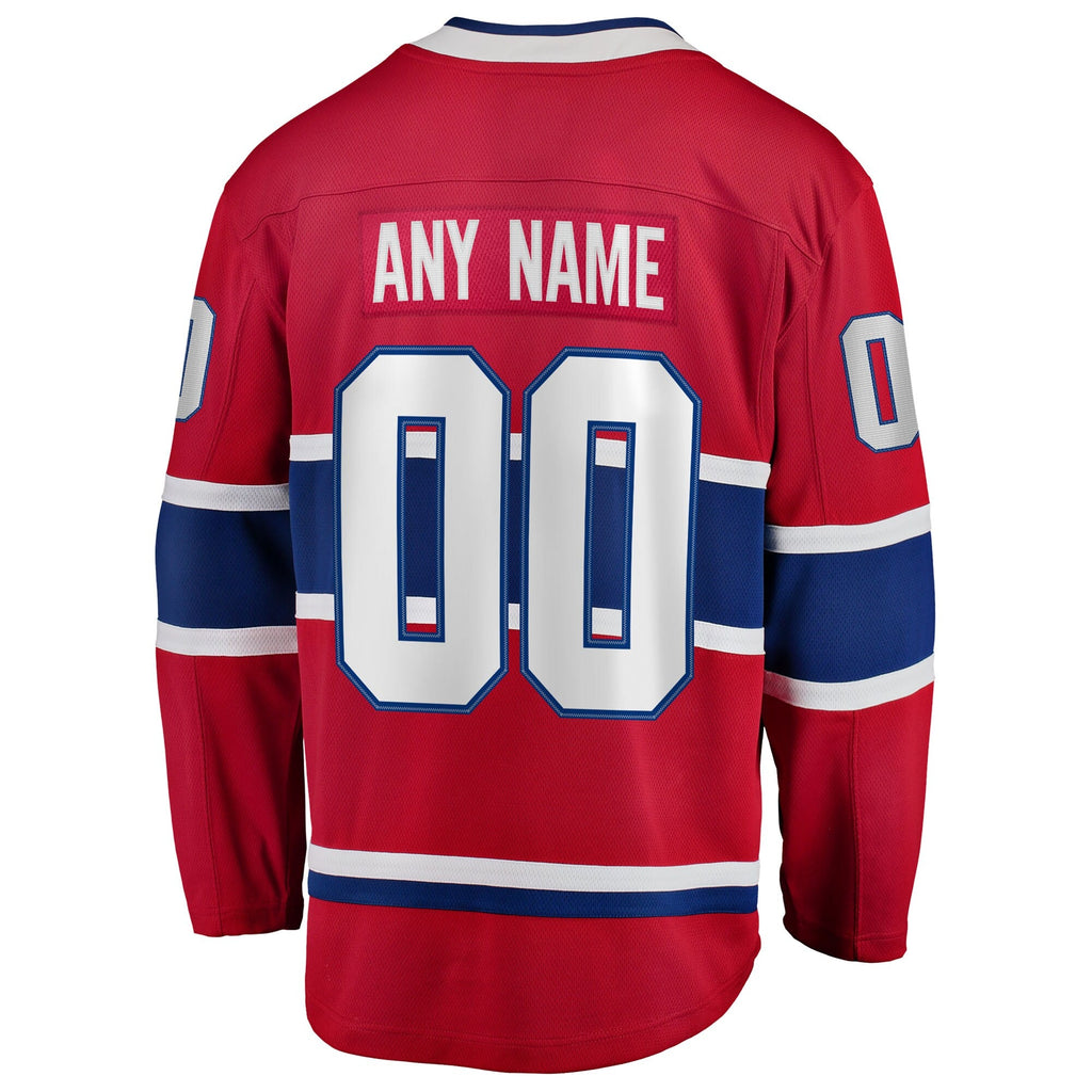Montreal Canadiens Red Home Breakaway Custom Hockey Jersey