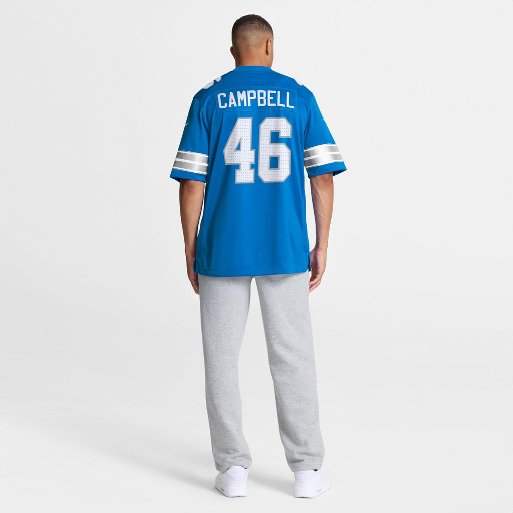 Detroit Lions Jack Campbell Blue Game Football Jersey