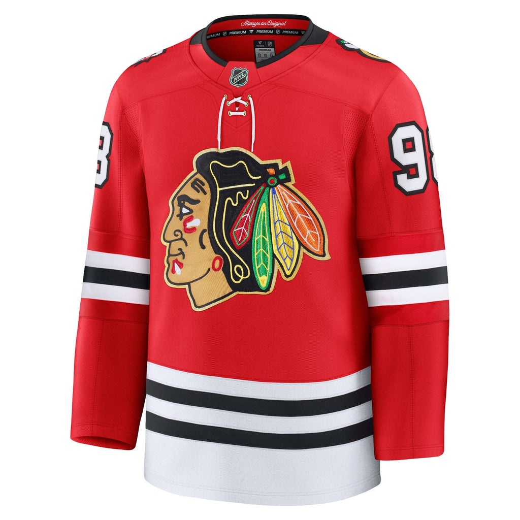 Chicago Blackhawks Connor Bedard Red Centennial Premium Player Jersey