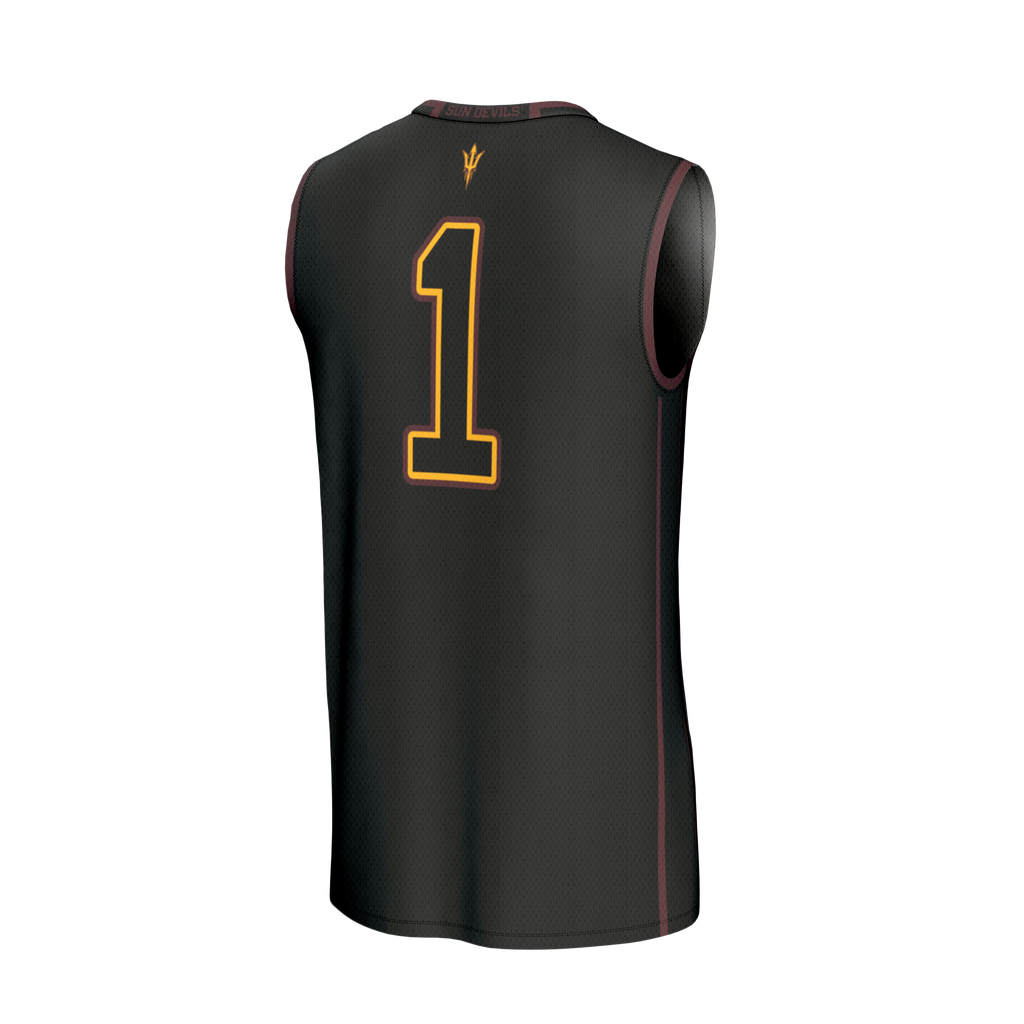 Black #1 Arizona State Sun Devils Lightweight Collegiate Basketball Fashion Jersey