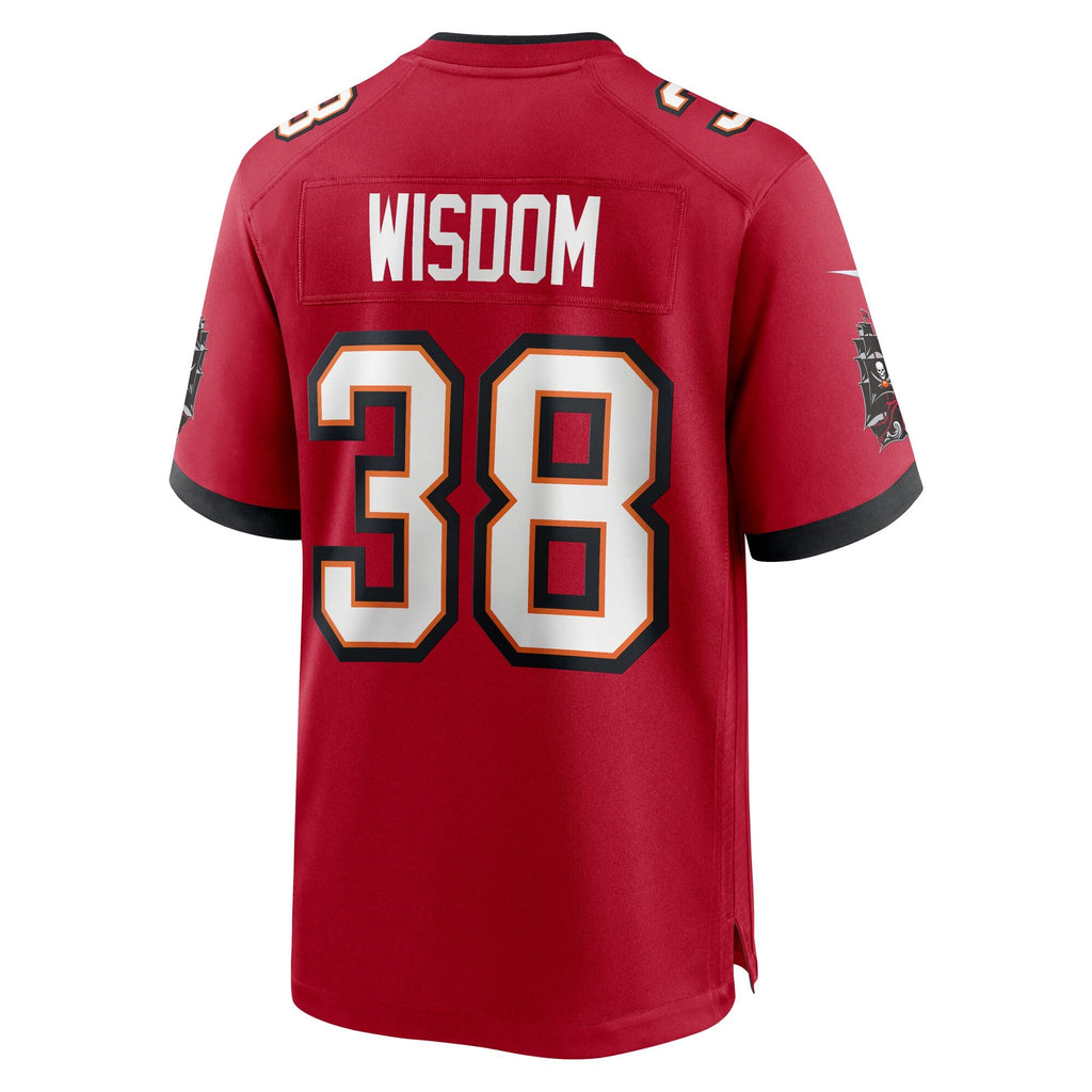Tampa Bay Buccaneers Rashad Wisdom Red Team Game Football Jersey