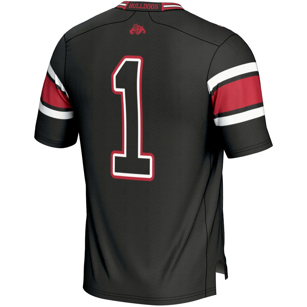 #1 Black Fresno State Bulldogs Endzone Football Jersey