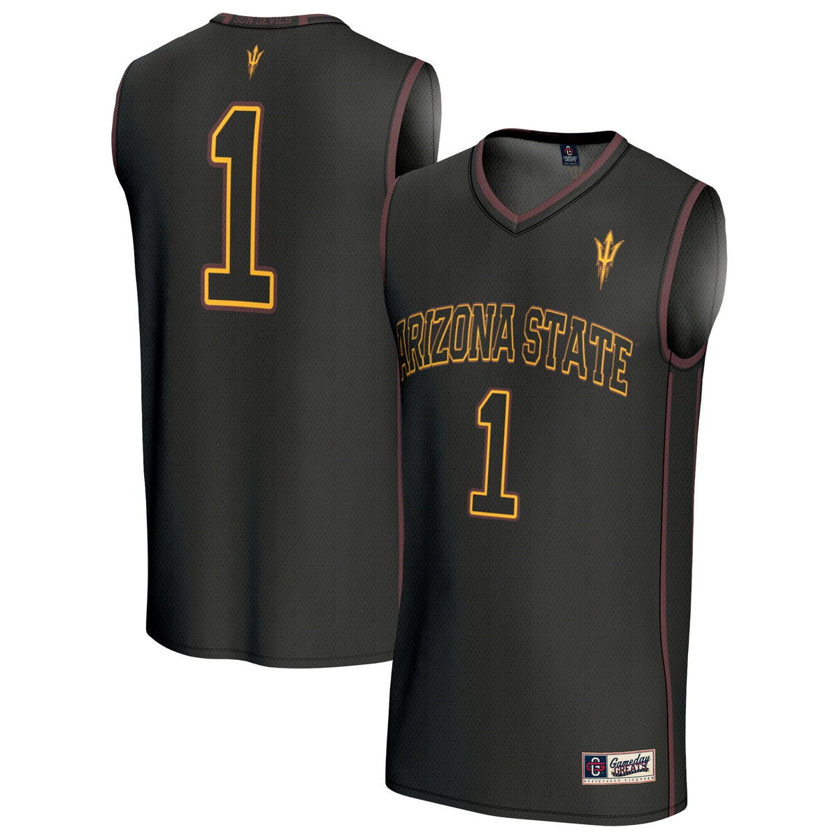 Black #1 Arizona State Sun Devils Lightweight Collegiate Basketball Fashion Jersey