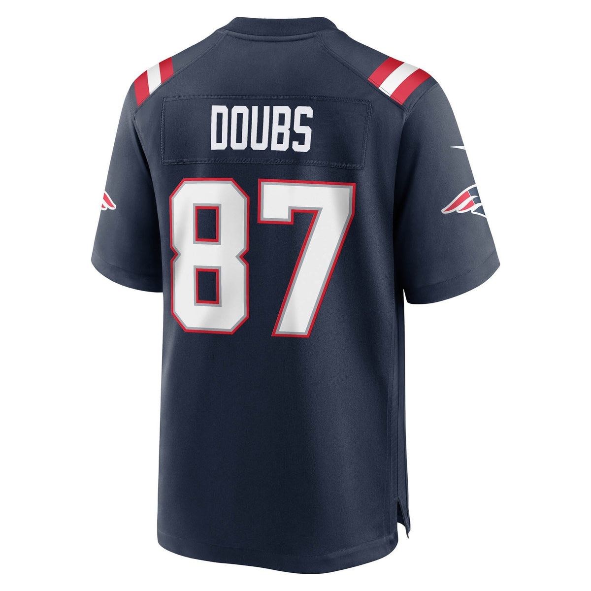 New England Patriots Romeo Doubs Navy Game Football Jersey
