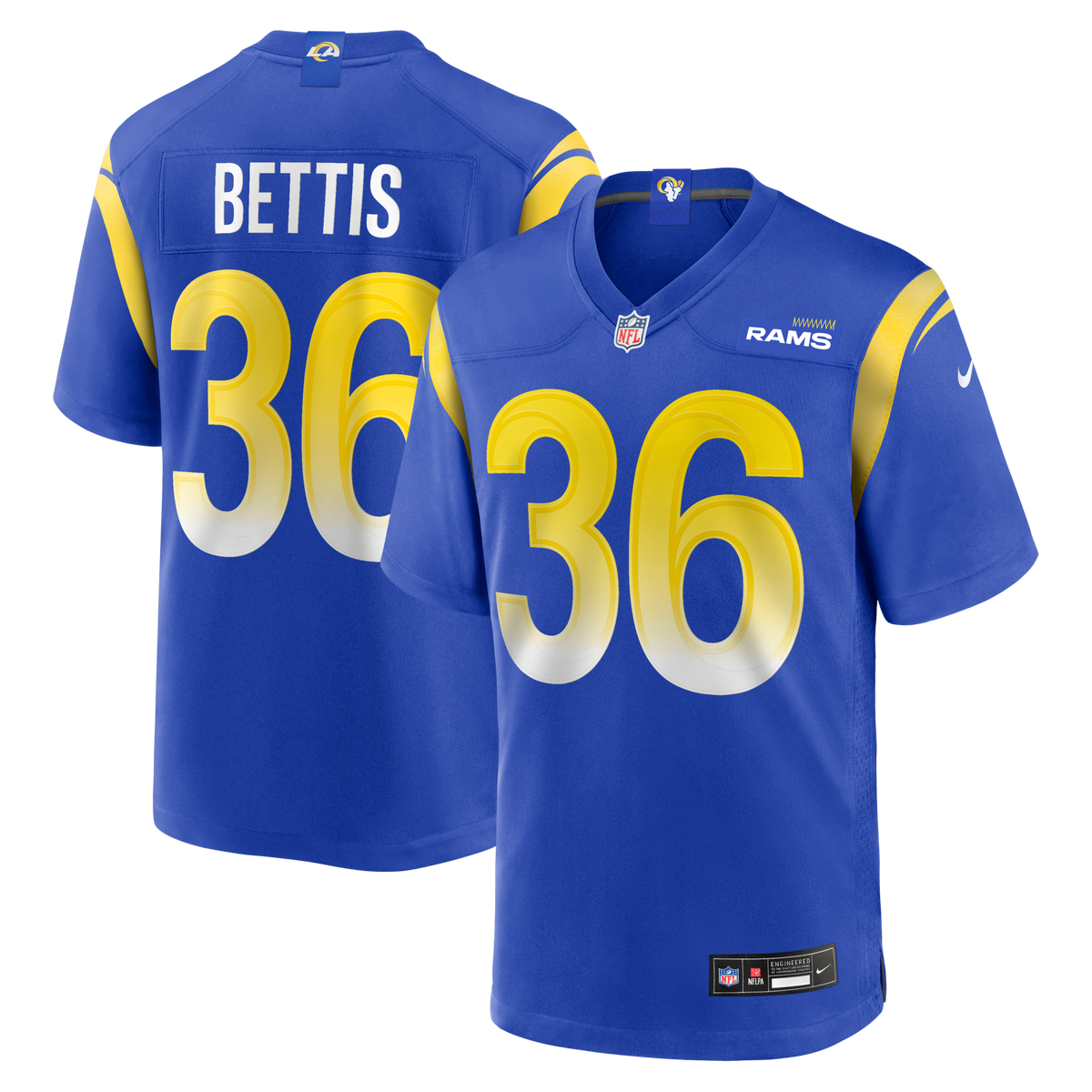 Los Angeles Rams Jerome Bettis Royal Game Retired Player Football Jersey