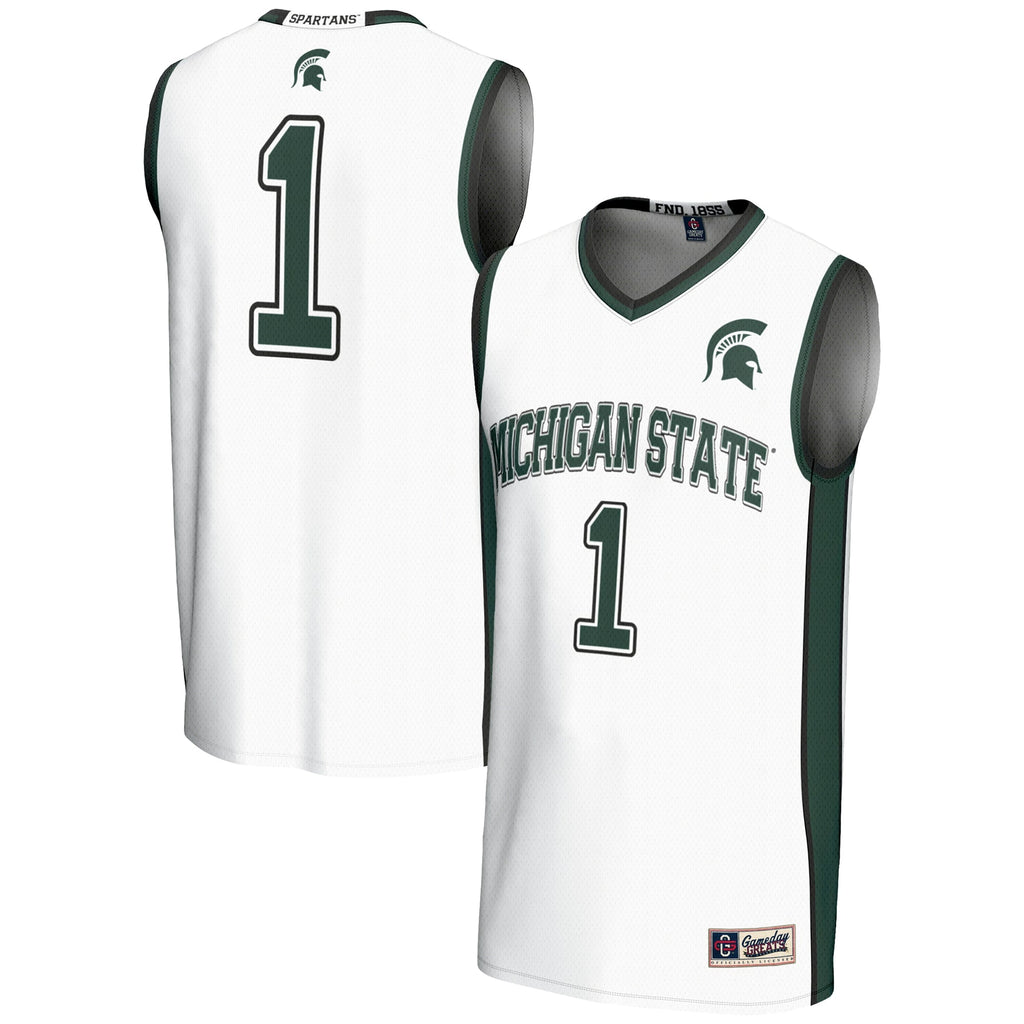 #1 Michigan State Spartans Lightweight Basketball Jersey - White