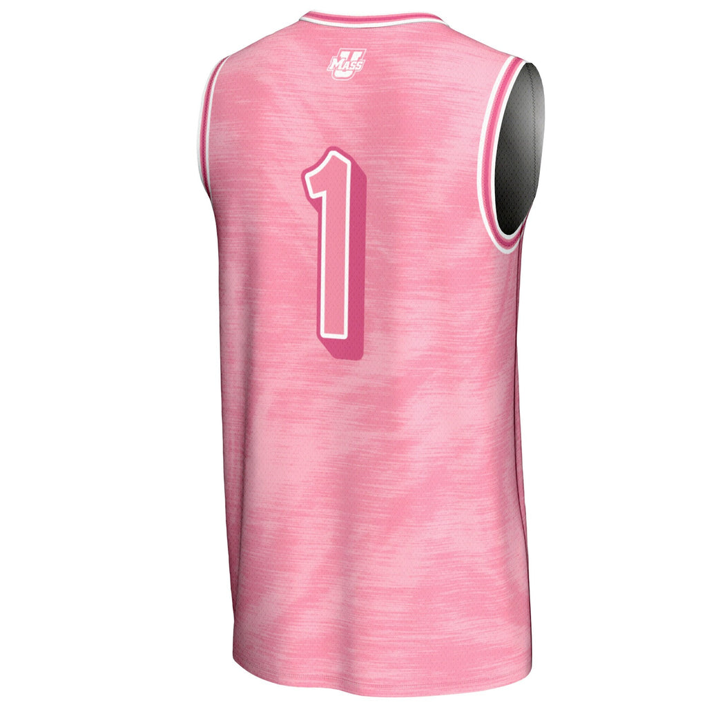 #1 UMass Minutemen Lightweight Basketball Jersey - Pink