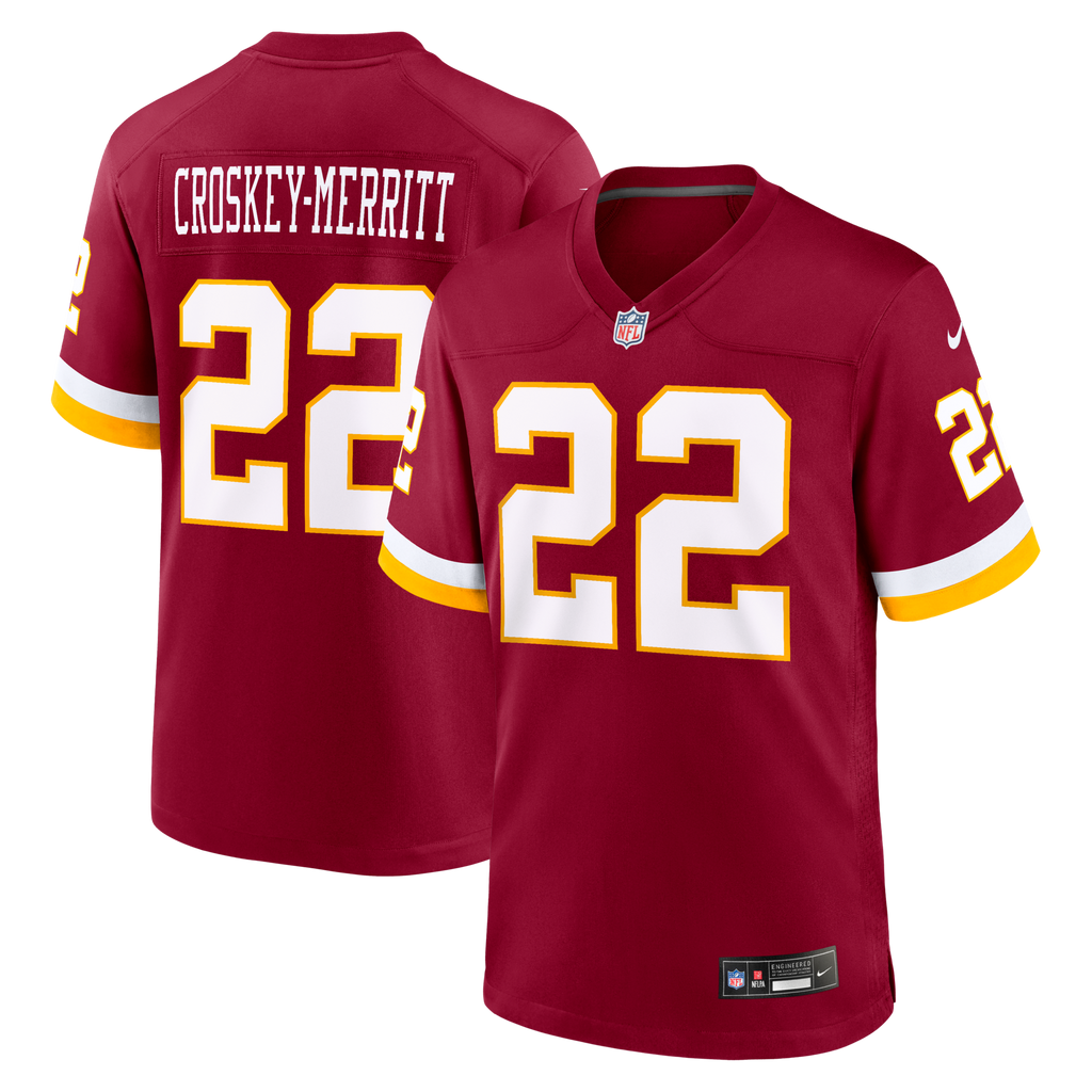 Washington Commanders Jacory Croskey-Merritt Burgundy Game Football Jersey