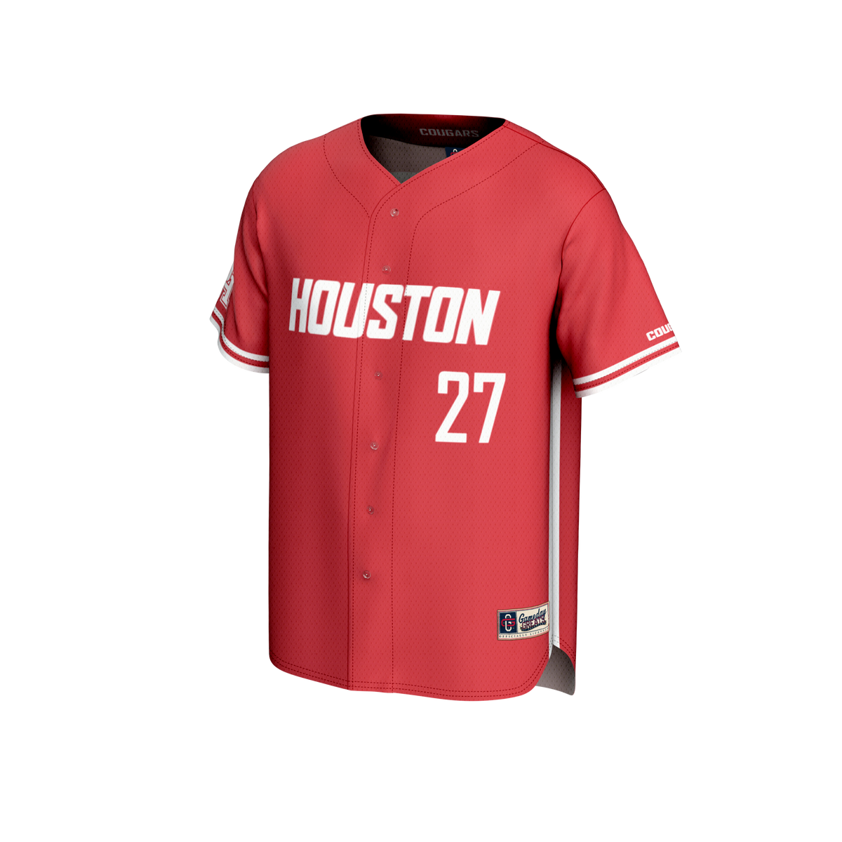 #27 Houston Cougars Adult Lightweight Collegiate Baseball Fashion Jersey - Red