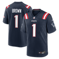 New England Patriots A.J. Brown Navy Team Game Football Jersey
