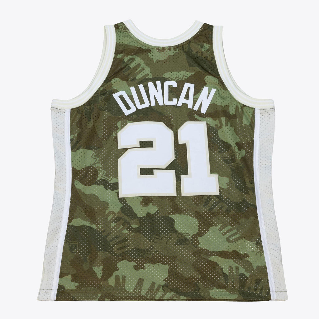 San Antonio Spurs Tim Duncan 1998 Ghost Camo Swingman Jersey - Green