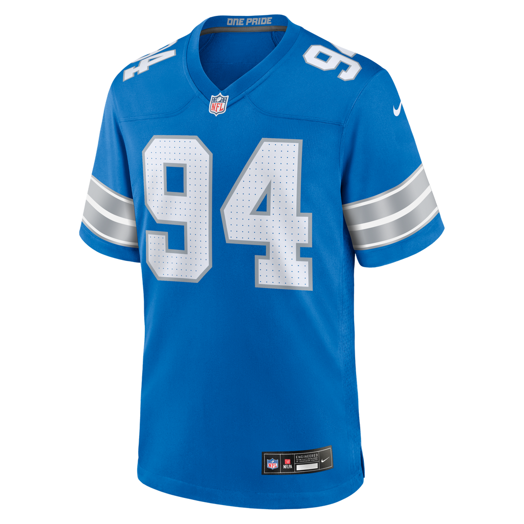 Detroit Lions Mekhi Wingo Blue Team Game Football Jersey