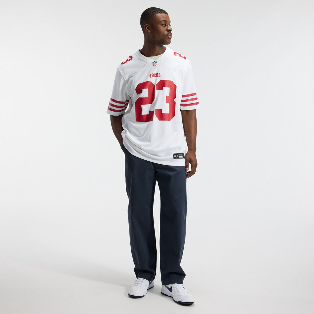 San Francisco 49ers Christian McCaffrey White Game Player Football Jersey