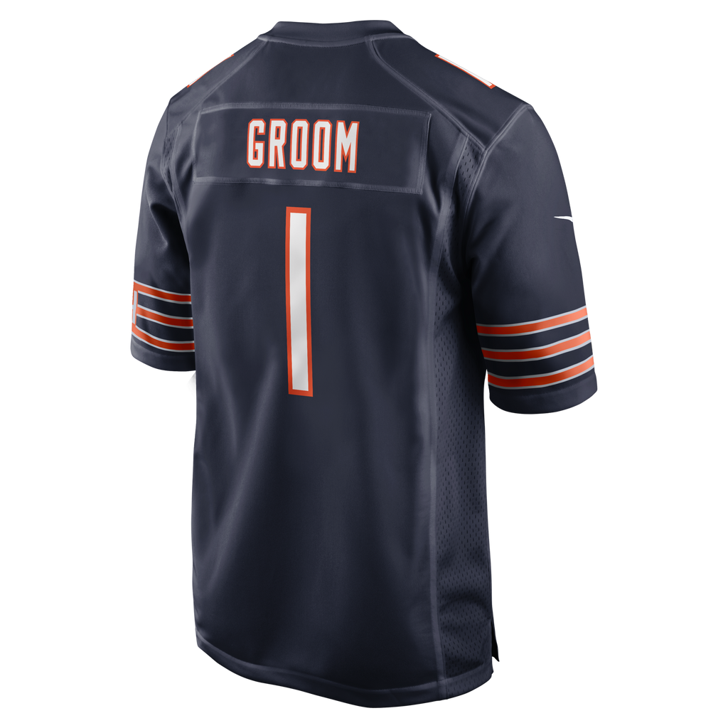 Chicago Bears Number 1 Groom Navy Game Football Jersey
