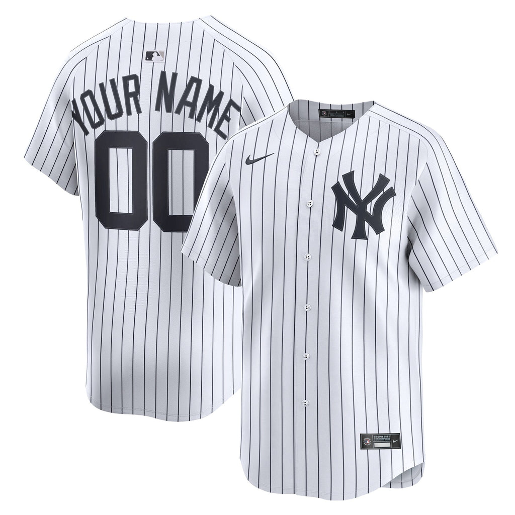 New York Yankees White Home Limited Custom Baseball Jersey
