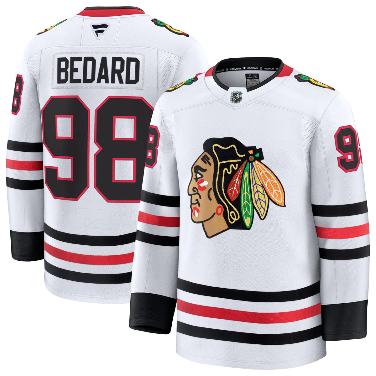 Chicago Blackhawks Connor Bedard White Away Premium Jersey
