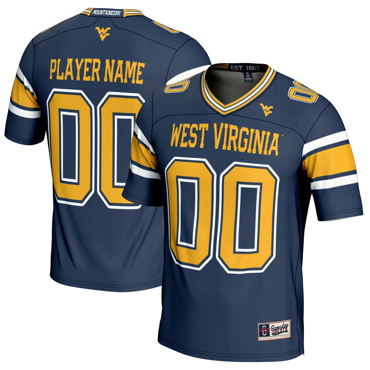 West Virginia Mountaineers NIL Pick-A-Player Football Jersey - Navy