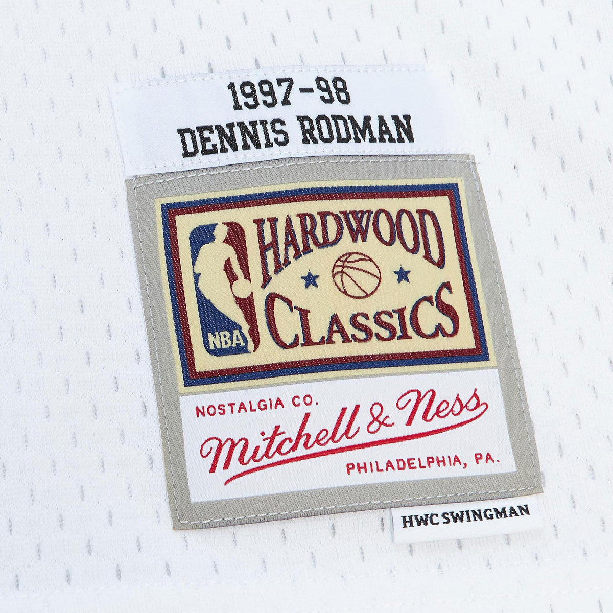 Chicago Bulls Dennis Rodman 1997 Cracked Cement Swingman Jersey - White