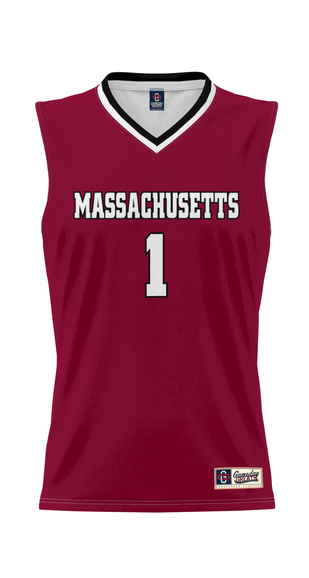 #1 UMass Minutemen Lightweight Basketball Jersey - Maroon