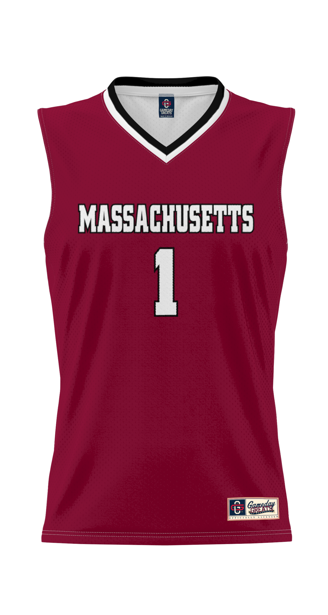 #1 UMass Minutemen Lightweight Basketball Jersey - Maroon