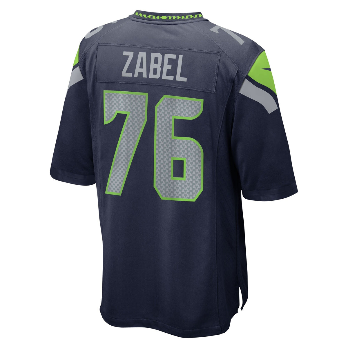Seattle Seahawks Grey Zabel Navy Team Game Football Jersey