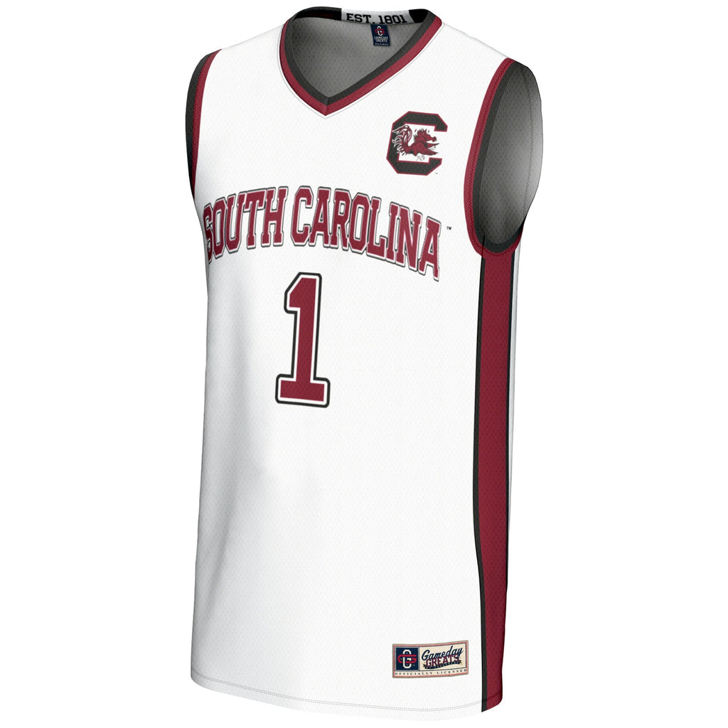 #1 White South Carolina Gamecocks Lightweight Basketball Jersey