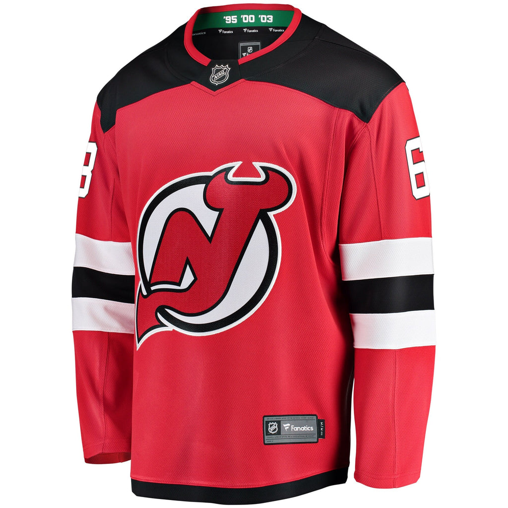 New Hockey Jersey Devils Jesper Bratt Red Home Breakaway Player Jersey
