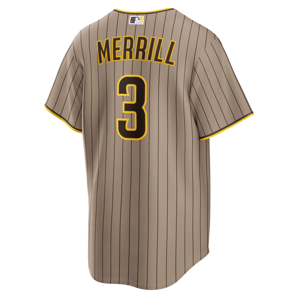 San Diego Padres Jackson Merrill Sand Alternate Replica Baseball Jersey