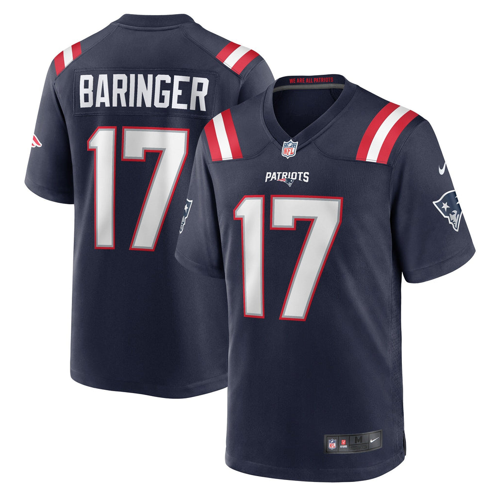 New England Patriots Bryce Baringer Navy Team Game Football Jersey