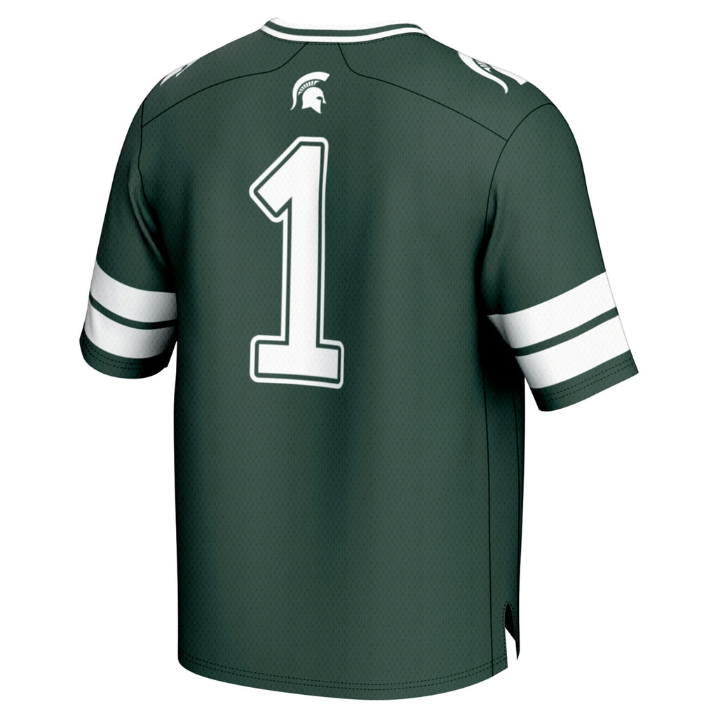#1 Michigan State Spartans Lightweight Collegiate Football Fashion Jersey - Green