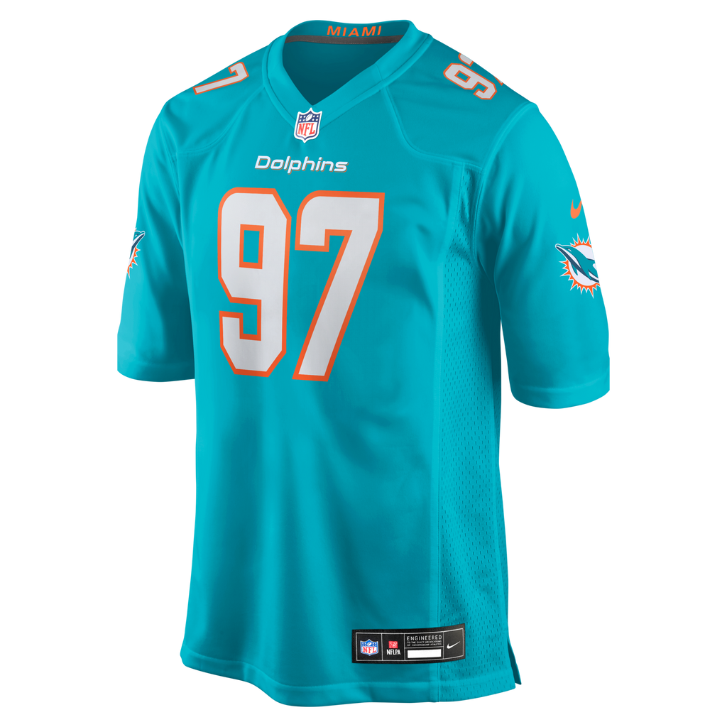 Miami Dolphins Rashard Lawrence Aqua Team Game Football Jersey