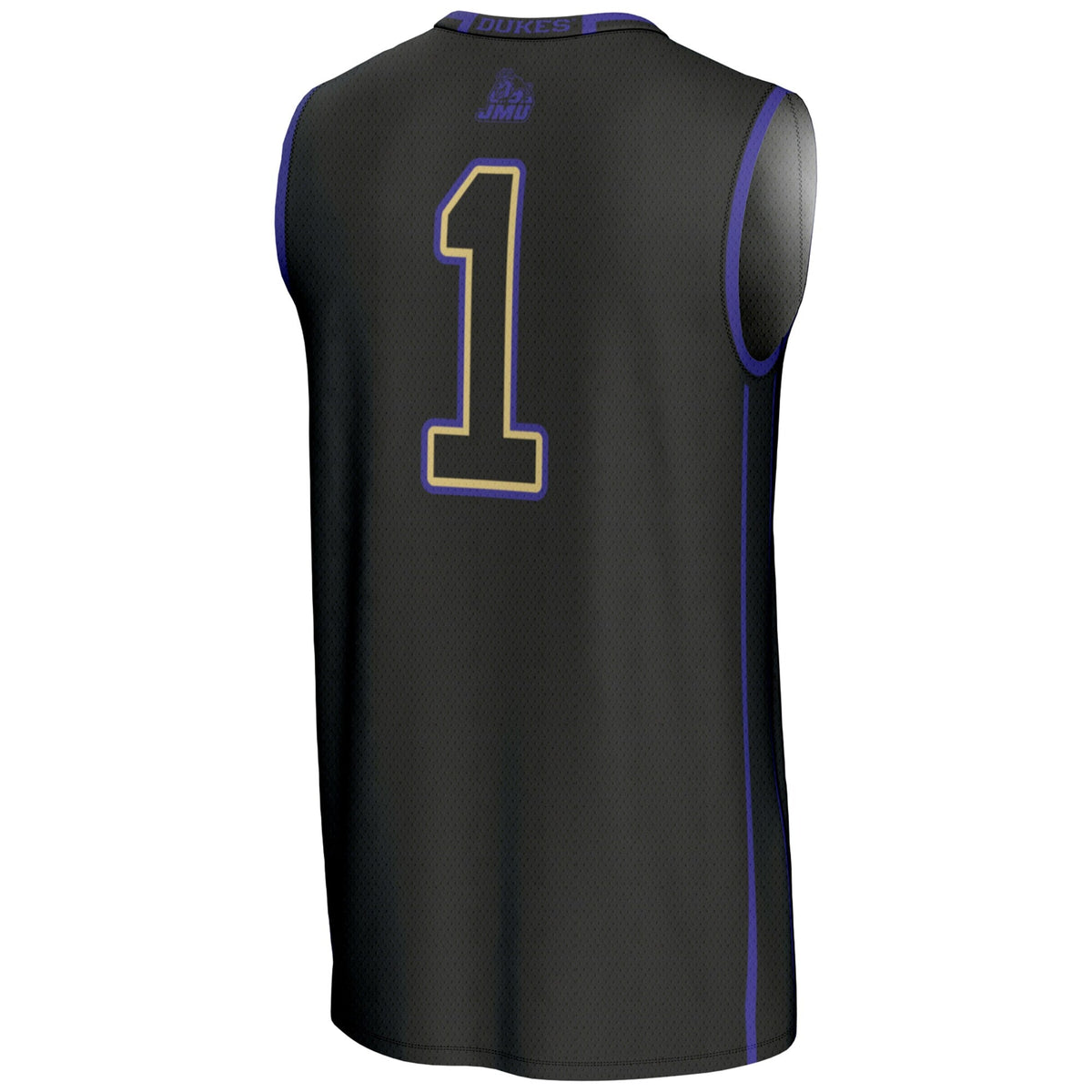 #1 James Madison Dukes Lightweight Basketball Jersey - Black