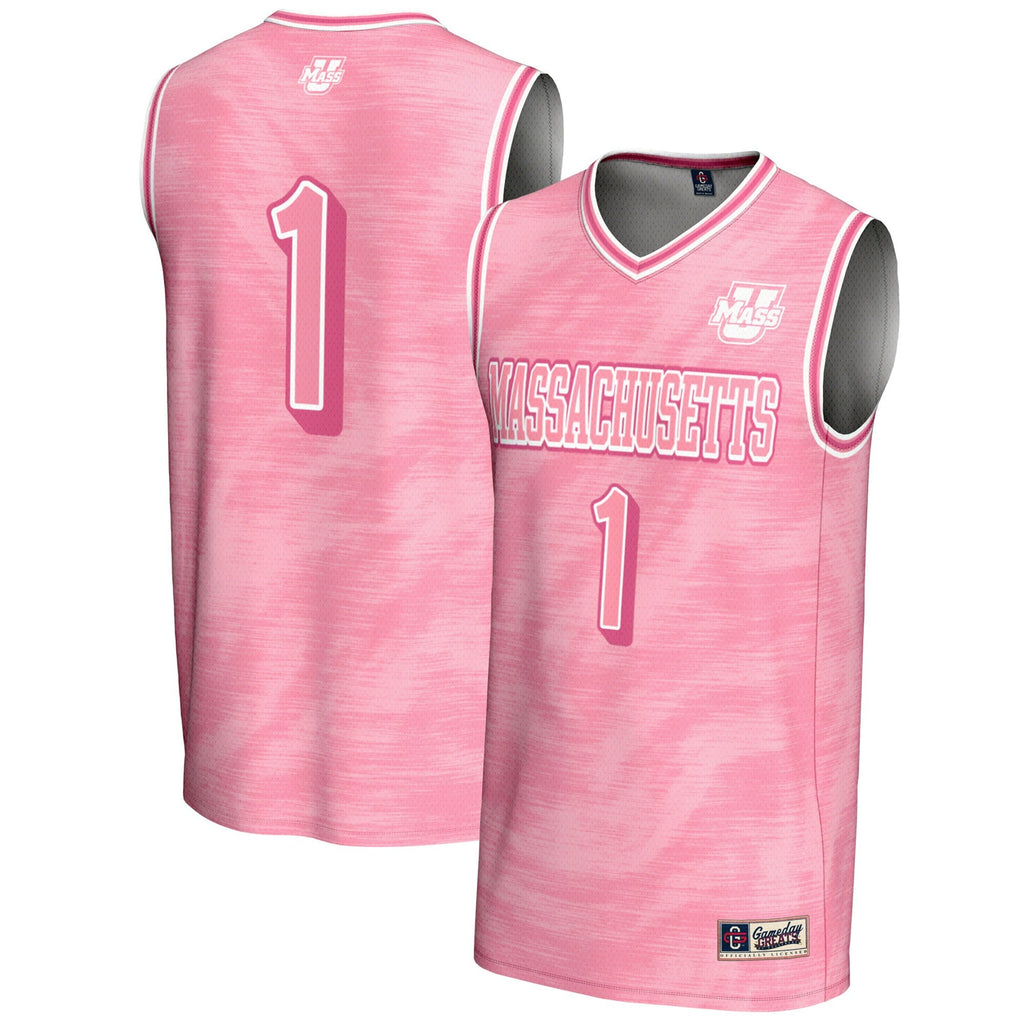 #1 UMass Minutemen Lightweight Basketball Jersey - Pink