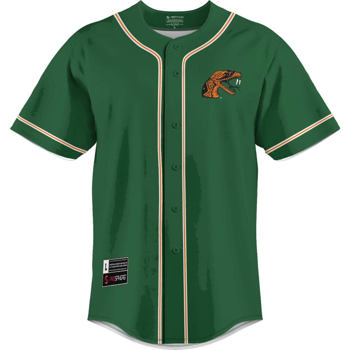 Green Florida A&M Rattlers Lightweight Baseball Jersey