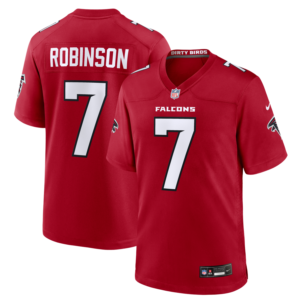 Atlanta Falcons Bijan Robinson Red Game Football Jersey