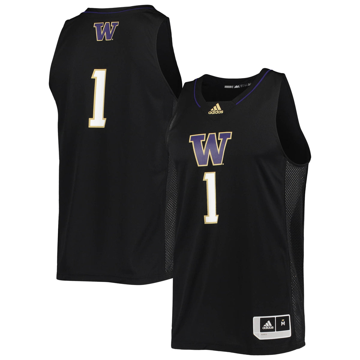 #1 Washington Huskies Swingman Basketball Jersey - Black