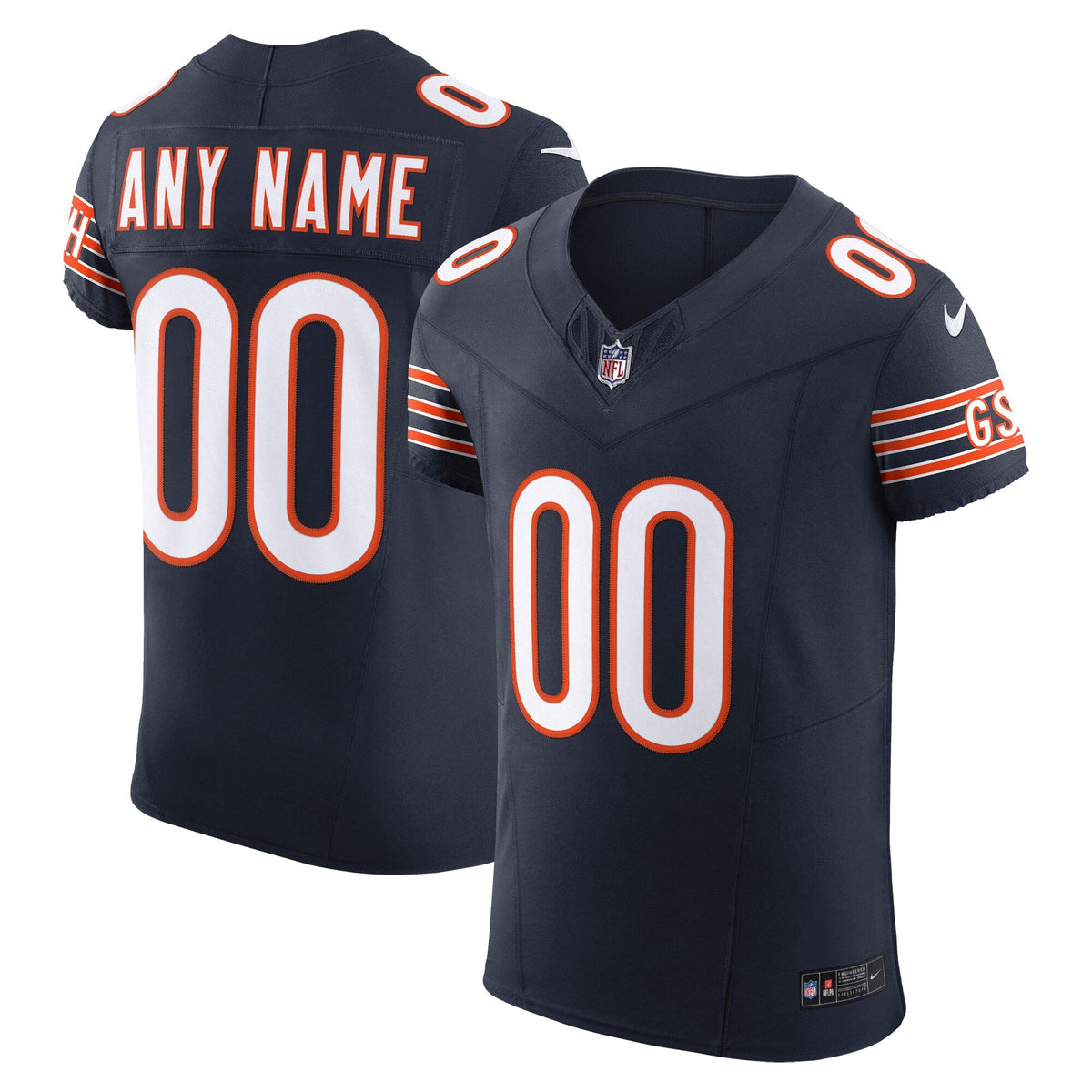 Chicago Bears Navy Vapor F.U.S.E. Elite Custom Football Jersey