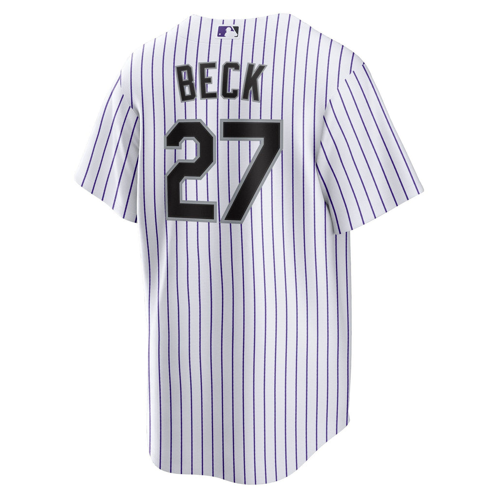 Colorado Rockies Jordan Beck White Home Replica Baseball Jersey