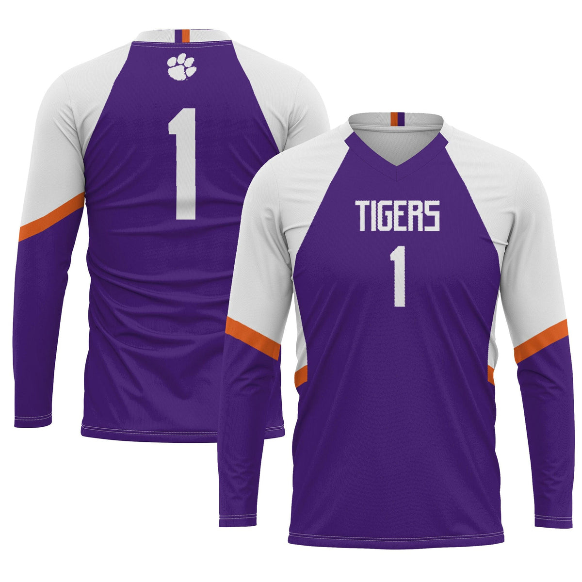 #1 Clemson Tigers Lightweight Volleyball Jersey - Purple