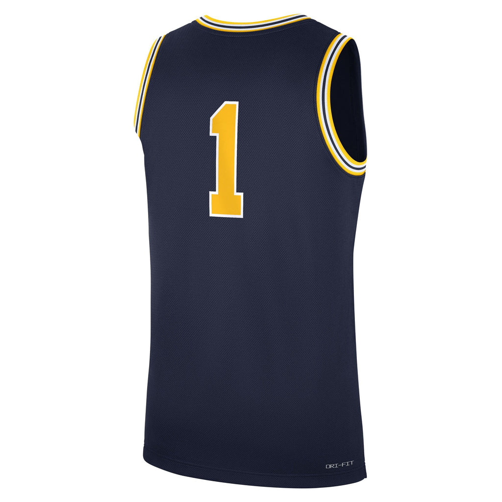 Navy Michigan Wolverines Road Replica Basketball Jersey