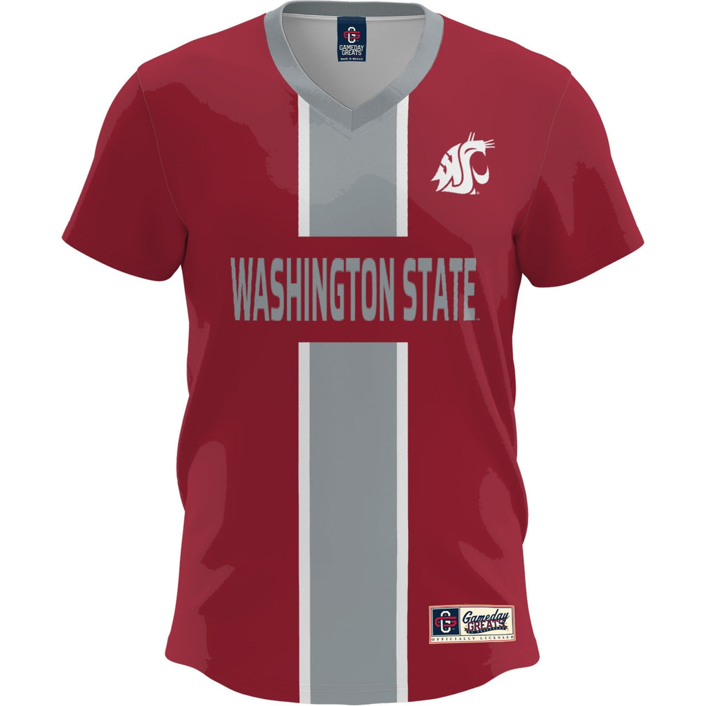 Washington State Cougars Lightweight Soccer Fashion Jersey - Crimson