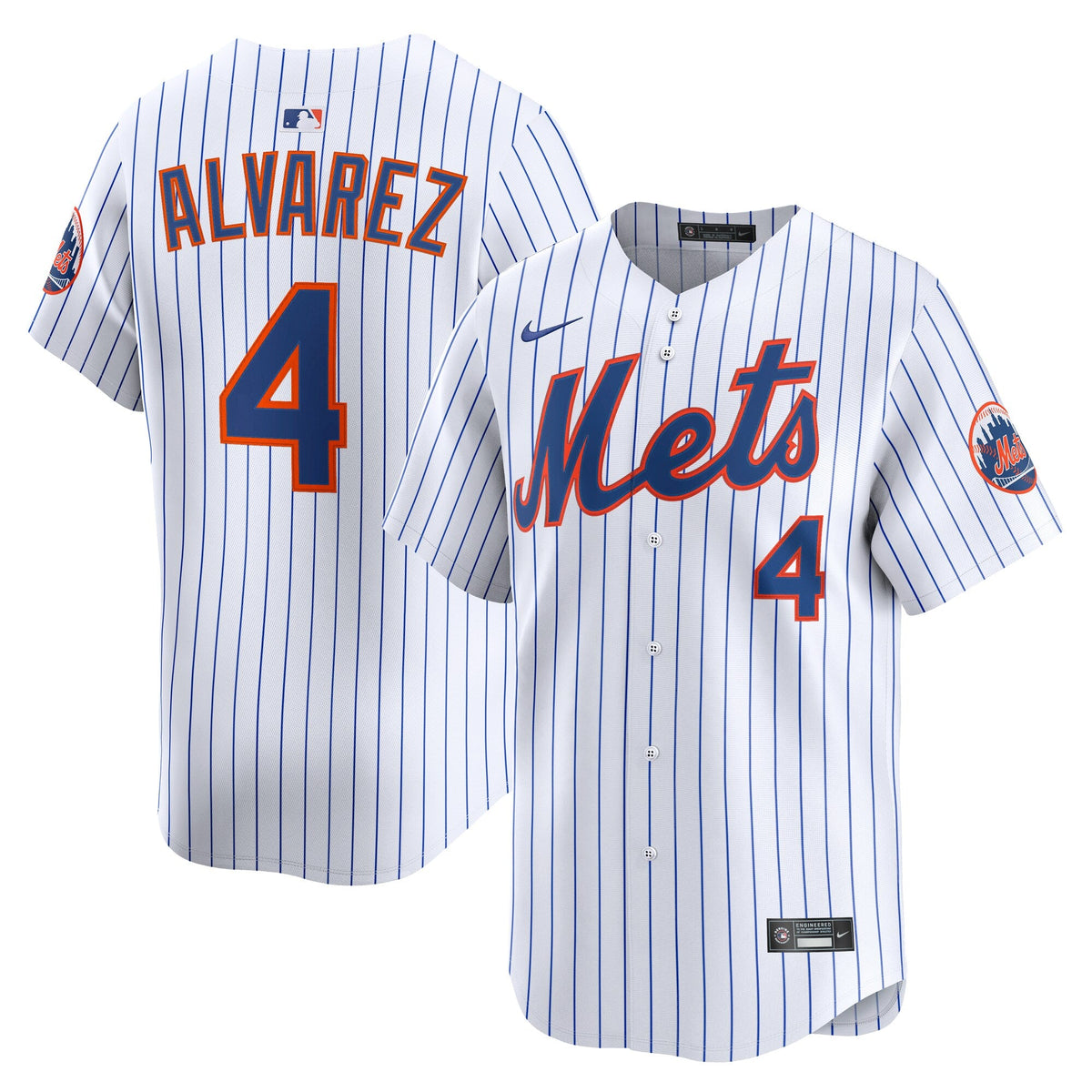 New York Mets Francisco Alvarez White Home Limited Player Baseball Jersey