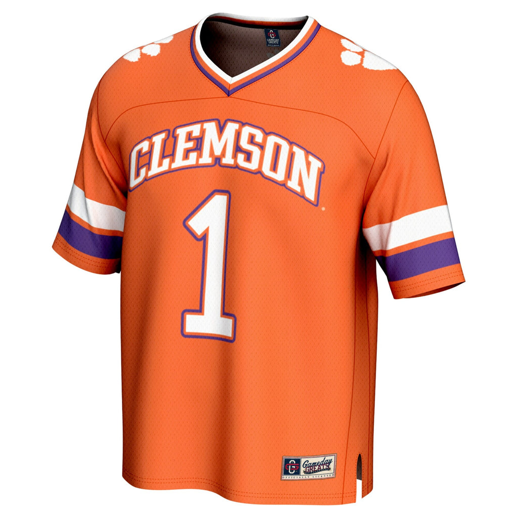 #1 Orange Clemson Tigers Lightweight Collegiate Football Fashion Jersey