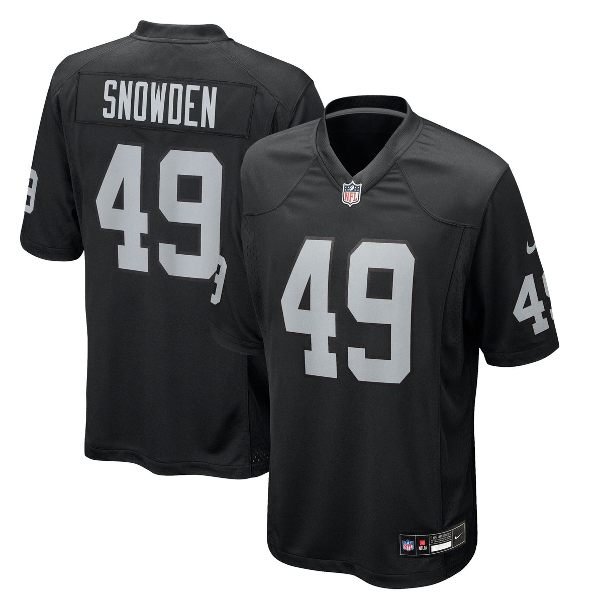 Las Vegas Raiders Charles Snowden Black Team Game Football Jersey