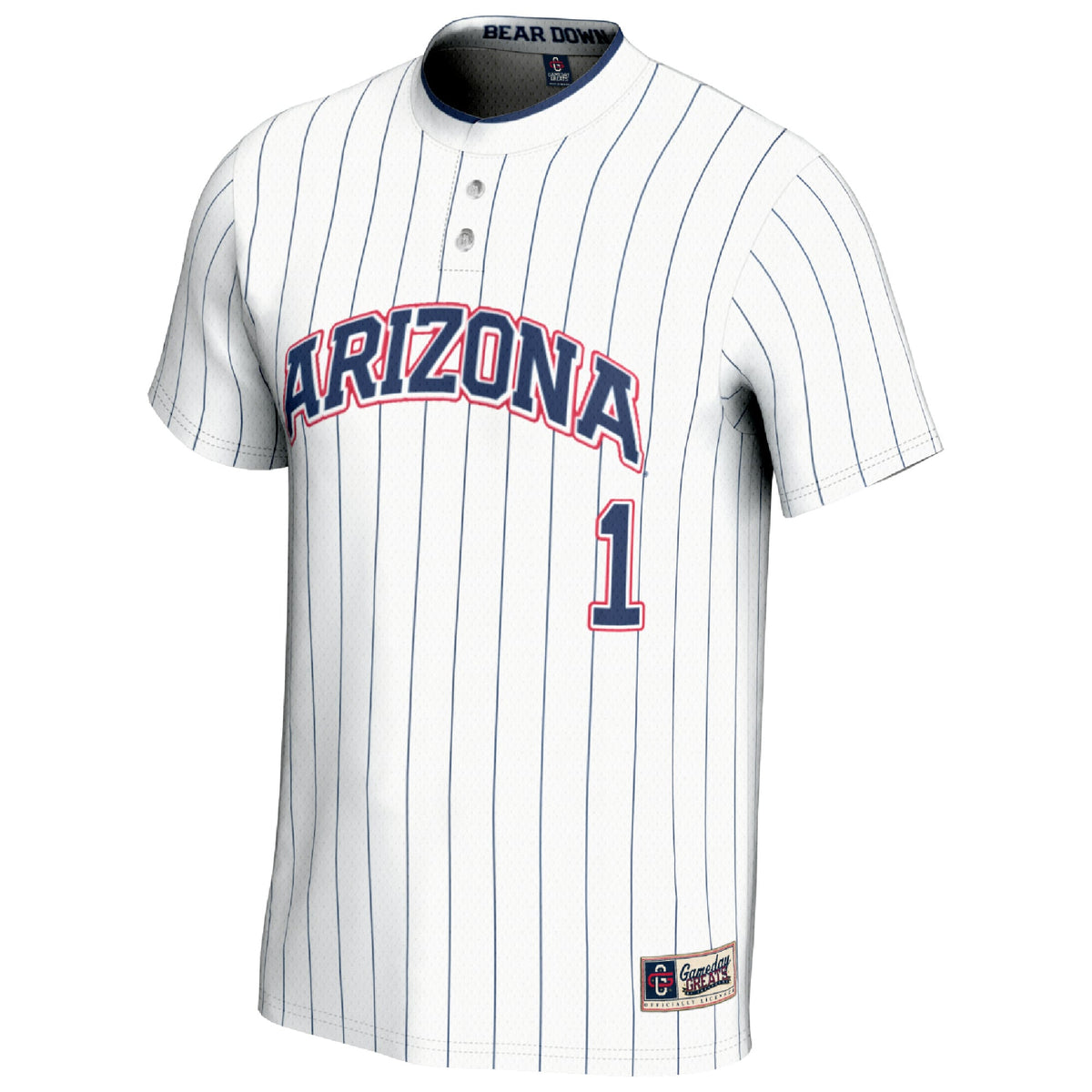 #1 Arizona Wildcats Lightweight Softball Fashion Jersey - White