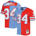 Houston Oilers Earl Campbell Red/Light Blue Gridiron Classics 1980 Split Legacy Replica Football Jersey