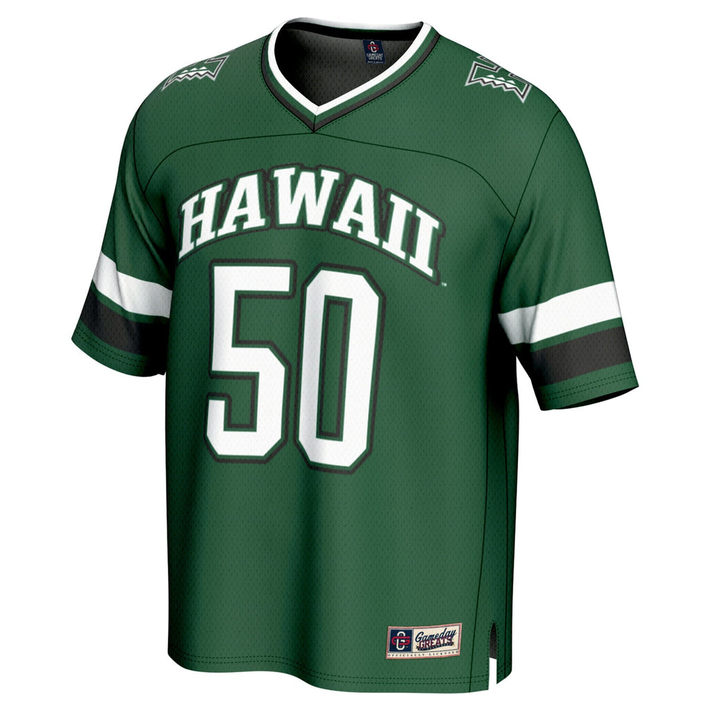 #50 Green Hawaii Rainbow Warriors Lightweight Collegiate Football Fashion Jersey