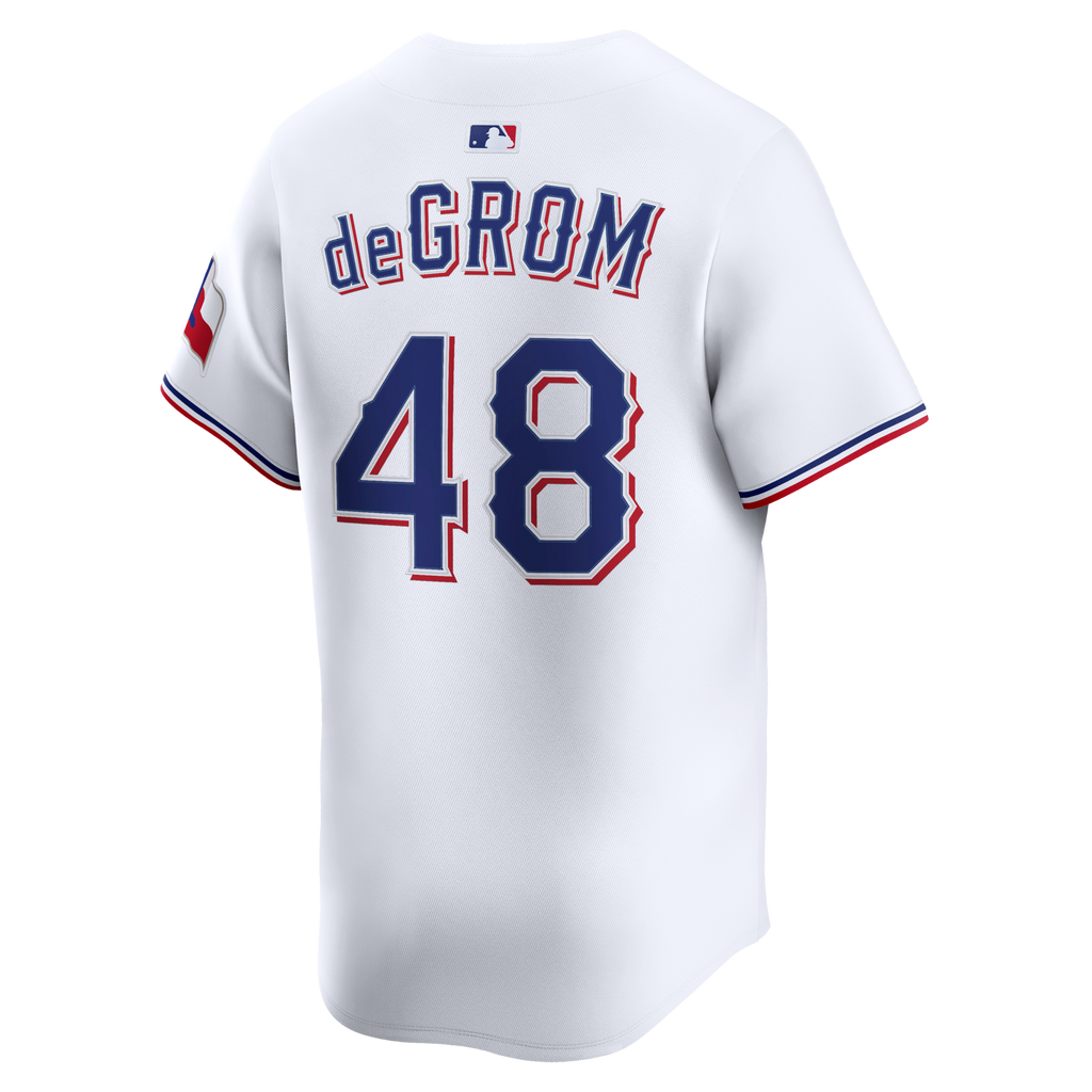 Texas Rangers Jacob deGrom White Home Limited Baseball Jersey